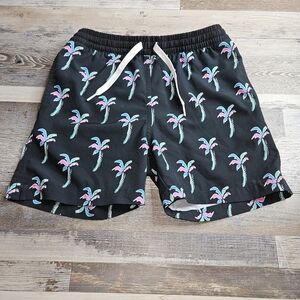 Chubbies Youth Small 8/9 Swim Trunks Mesh Lined Neon Palm Trees